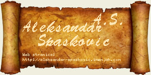 Aleksandar Spasković vizit kartica